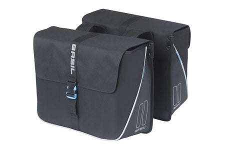 Basil Forte Double Bicycle Borsa, nero nero, acqua -repellente, 35L