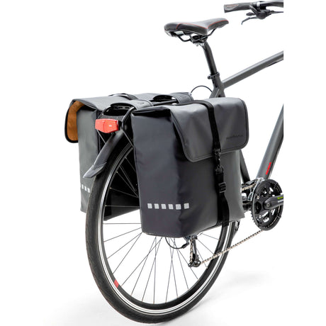Nuova borsa per biciclette Looxs Odense - Double, nero, acqua -repellente, riflesso, adatto alle biciclette elettriche