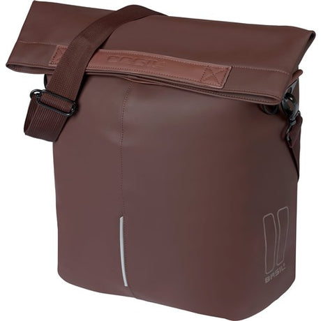Basil City Bicycle Shopper in pelle vegana, marrone arrosto