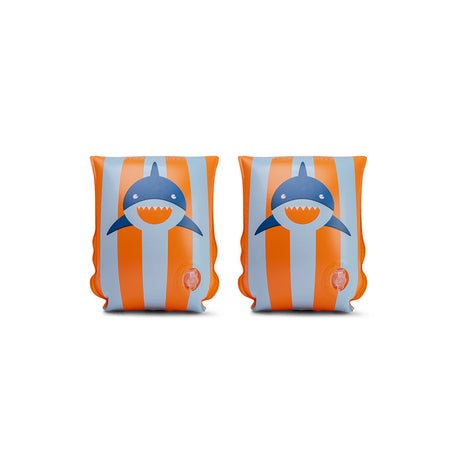 Squalo tropicale | Braccialetti da nuoto arancione blu 2-6 anni