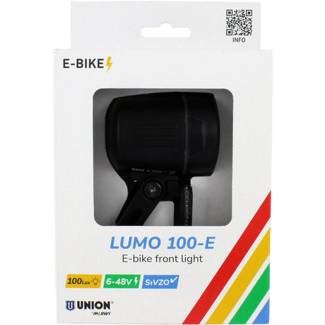 Fanale anteriore Union ebike lumo 100 nero