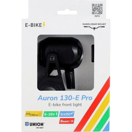 Faro anteriore Qibbel union auron 130-e pro e-bike 6-16v 130lux