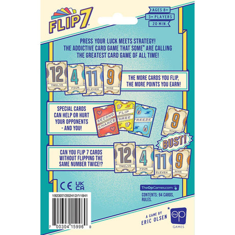 Gioco di carte Asmodee Flip 7 (versione inglese)