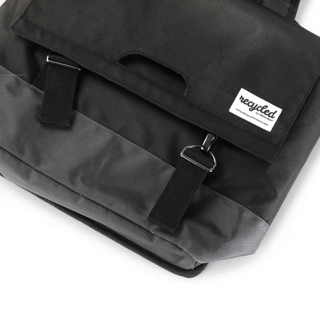 Borsa per biciclette a doppia bicicletta a prova urbana 55L Grigio nero - RPET riciclato