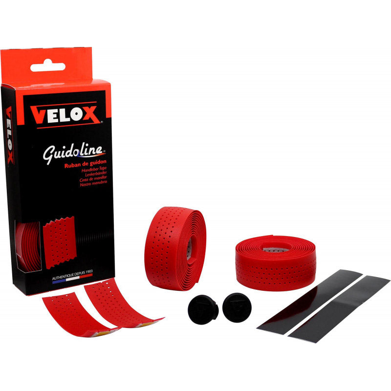 Nastro manubrio Velox morbido forato rosso (2pz)
