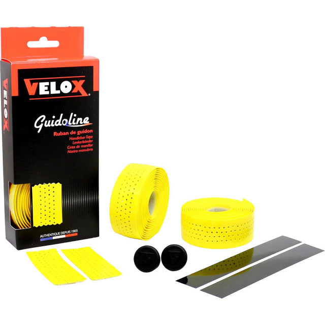 Nastro manubrio Velox lucido morbido forato giallo (2pz)