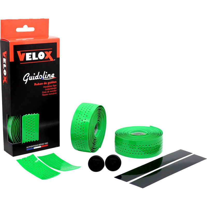 Nastro manubrio Velox lucido morbido forato verde (2pz)