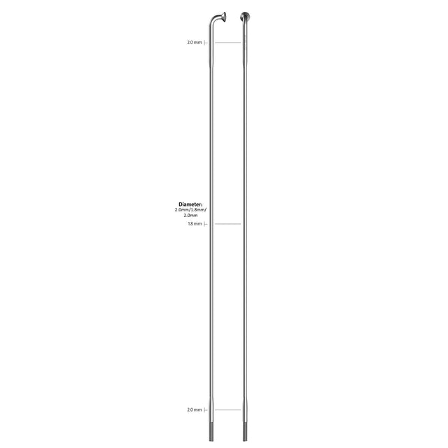 Raggio Sapim 14-284l racing acciaio inox senza nipplo (100pz)