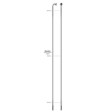 Raggio Sapim 14-286l racing acciaio inox senza nipplo (100pz)