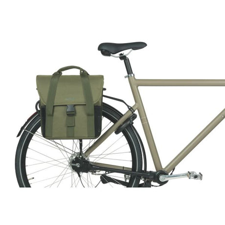 Borsa da bicicletta singola Basil Go 16 litri 15 x 29 x 34 cm - verde scuro