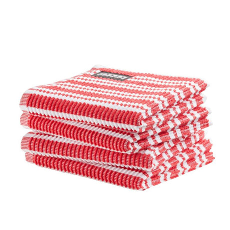 Ddddd strofinaccio classico pulito confezione da 4 pezzi 30x30 cm rosso