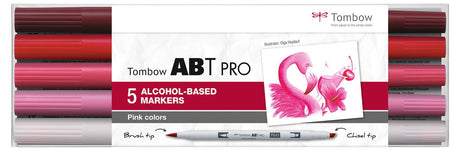 Tombow • set di pennarelli abt pro su base alcolica colori rosa 5pz