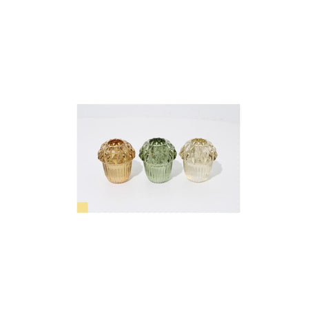 Candeliere per la casa 6,4 cm 3 candelieri assortiti in vetro ghianda 6,4 cm