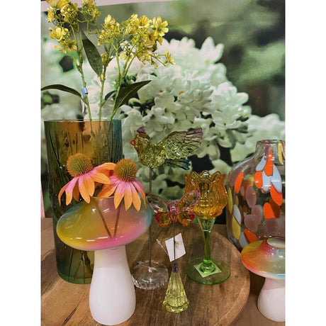 Cosydecor vaso arcobaleno in vetro multicolore dia.8,5x17cm