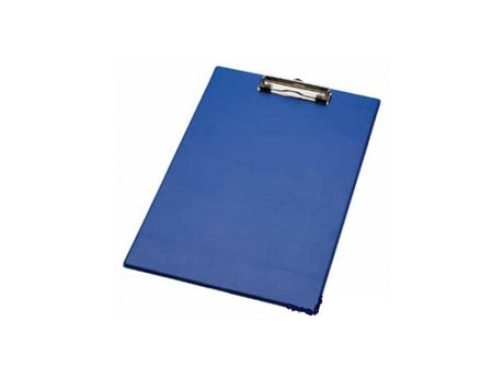 Cartella con clip a canguro in cartone alco con rivestimento in plastica, A4 blu