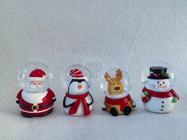 Home styling waterbal ø4,5cm kerst 4ass polyresin glas