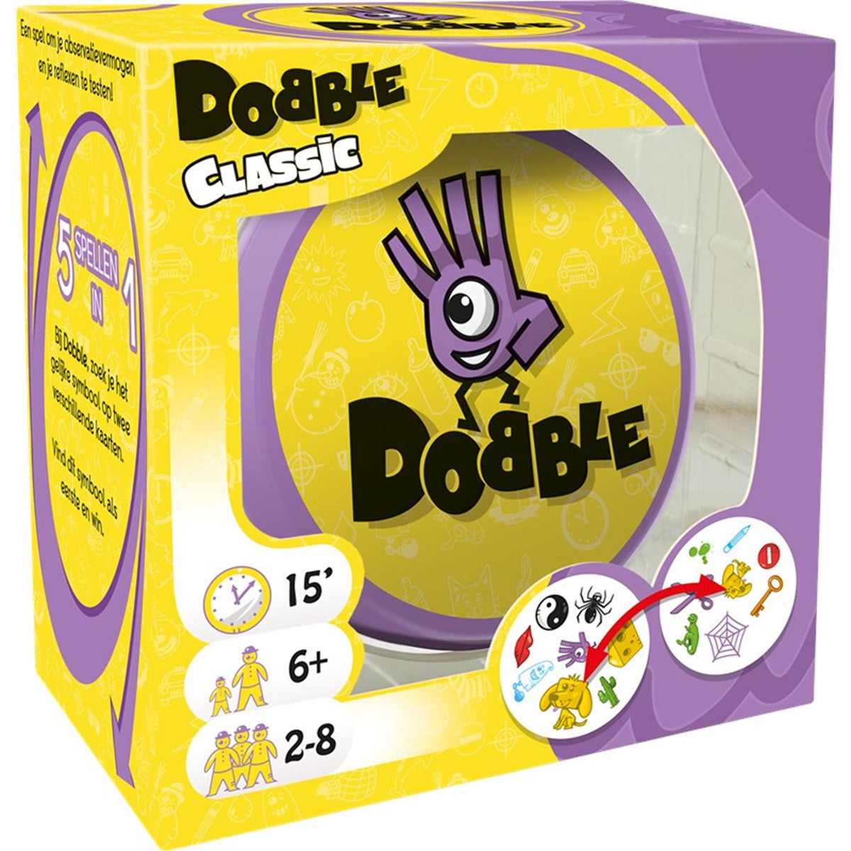 Zygomatic Board Game Studio Dobble Classic - Gioco di carte olandese da 2 a 8 giocatori - Divertente gioco per famiglie a partire da 6 anni - Il gioco di ricerca velocissimo per tutta la famiglia