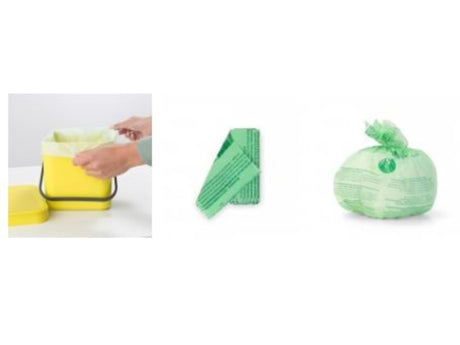 Sacchi per spazzatura compostabili Brabantia Perfect Fit da 6 litri in un rotolo da 10 sacchetti