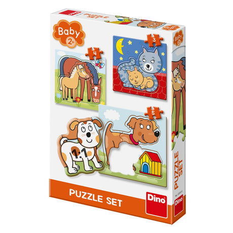 Dinotoys Dino Puzzle – Baby: animali della fattoria – da 3 a 5 pezzi