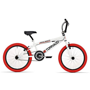 Bicicletta BMX reale - Bugatti tornado freestyle 20 pollici - bianca con pneumatici rossi