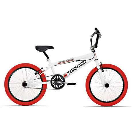 Bicicletta BMX reale - Bugatti tornado freestyle 20 pollici - bianca con pneumatici rossi