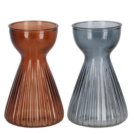 Vaso a bulbo dal design Esschert, amarilli a coste