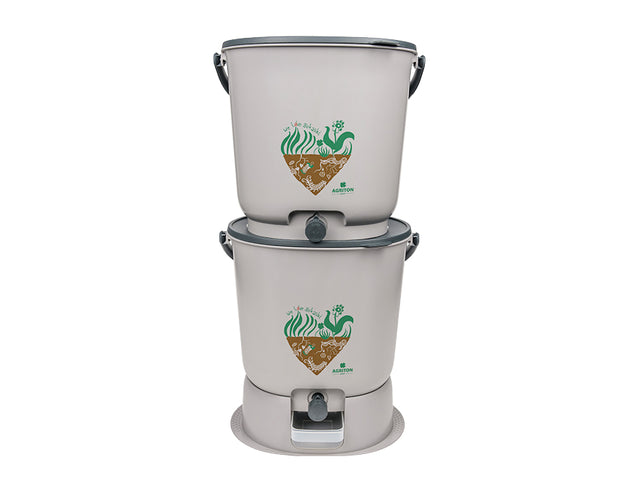 Secchio da cucina Bokashi Emiton - Grigio essenziale - Set completo