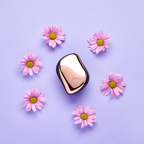 Spazzola per capelli compatta Tangle Teezer rosa oro nero