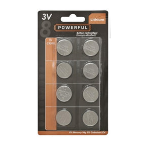 Potenti batterie a bottone cr2025 scheda da 8 pezzi