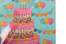 Pittura diamante Van der Doelen - torta di buon compleanno - 18x18 cm
