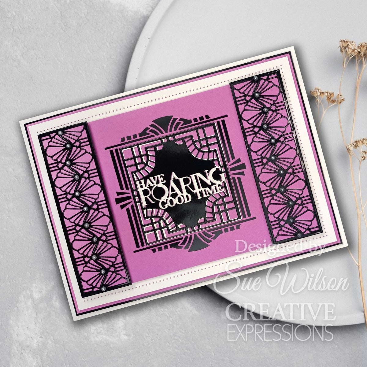 Espressioni creative • sue wilson art deco craft die rosetta a fiocco