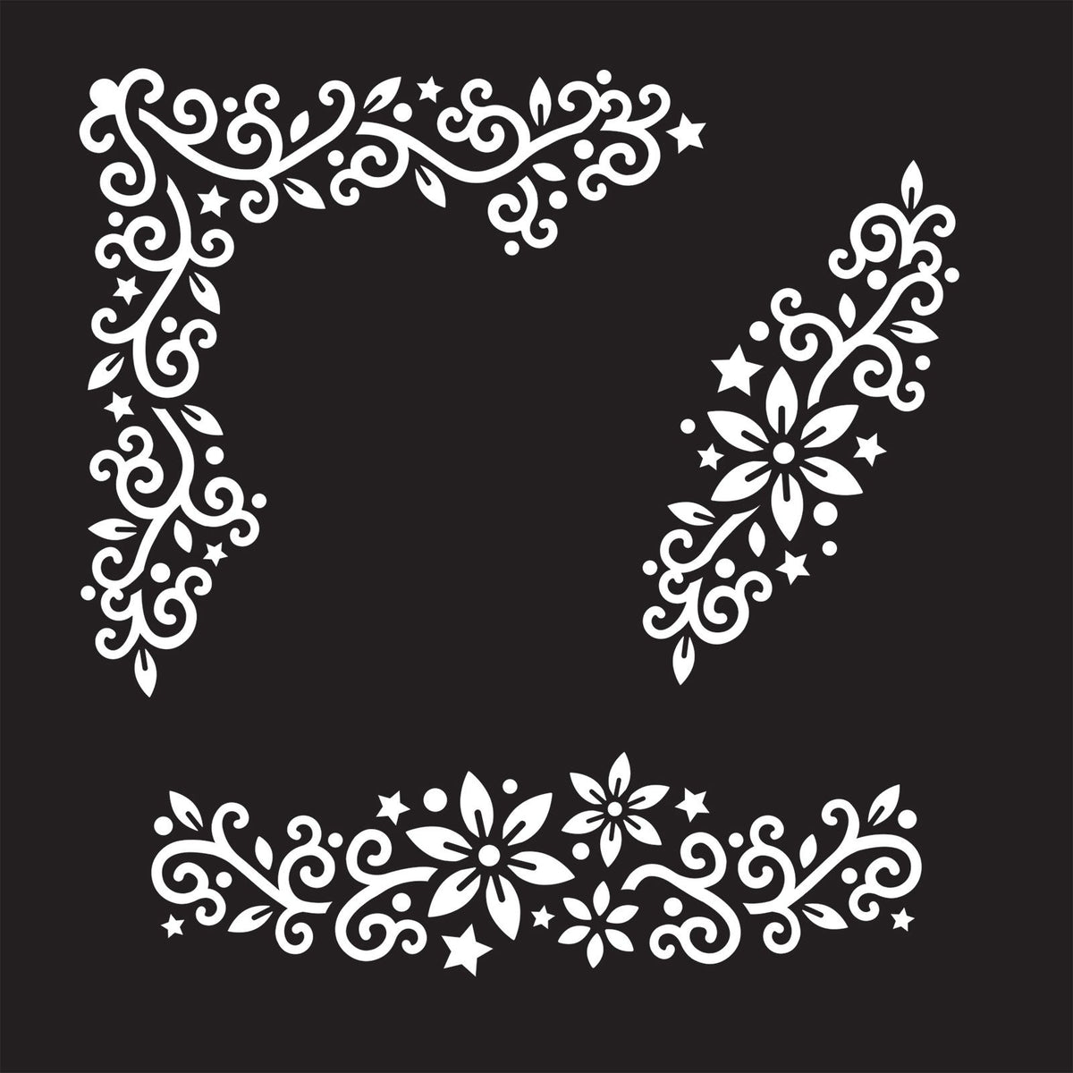 Espressioni creative • bordi di fiori di stella stencil