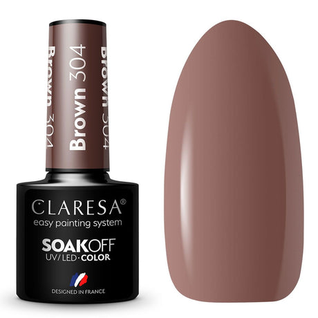 Smalto gel uv led Claresa 5ml marrone 304 portami al fiume