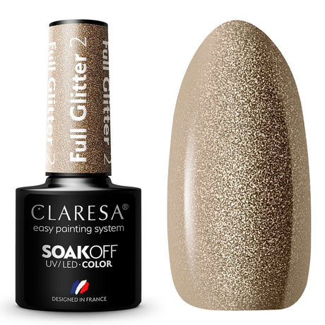 Smalto gel UV LED Claresa 5 ml Full Glitter 2 Bronzo