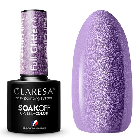 Smalto gel UV LED Claresa 5 ml Full Glitter 6 Viola