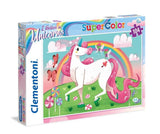 Clementoni - puzzle - 104 pezzi - credo negli unicorni brillanti - puzzle per bambini - supercolor