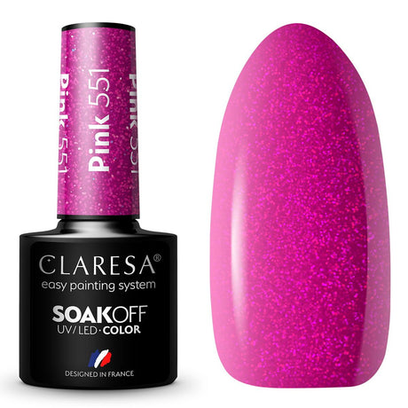 Smalto gel UV LED Claresa 5 ml Rosa 551 Look classico