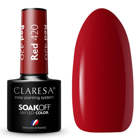 Smalto gel uv led Claresa 5ml rosso 420 bacche piene