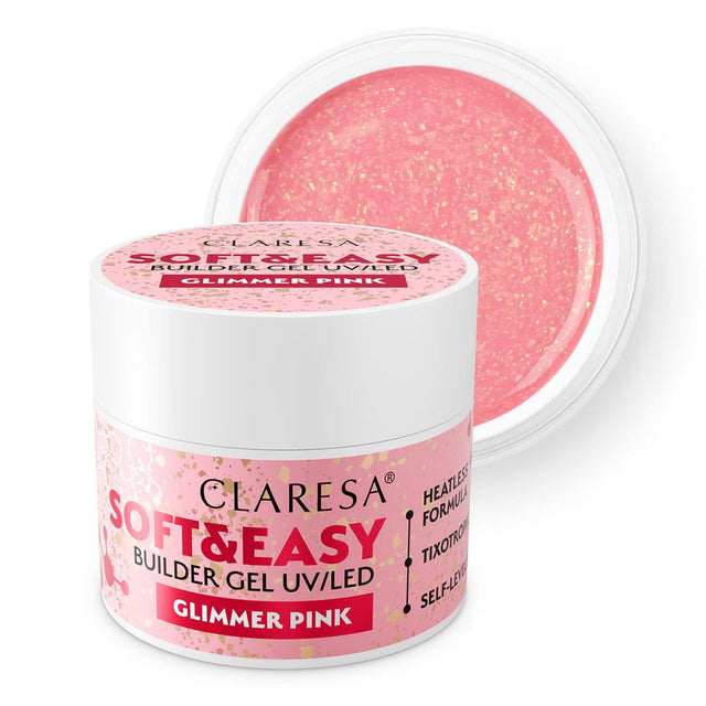 Claresa cheratina soft gel costruttore facile glimmer rosa 90gr.