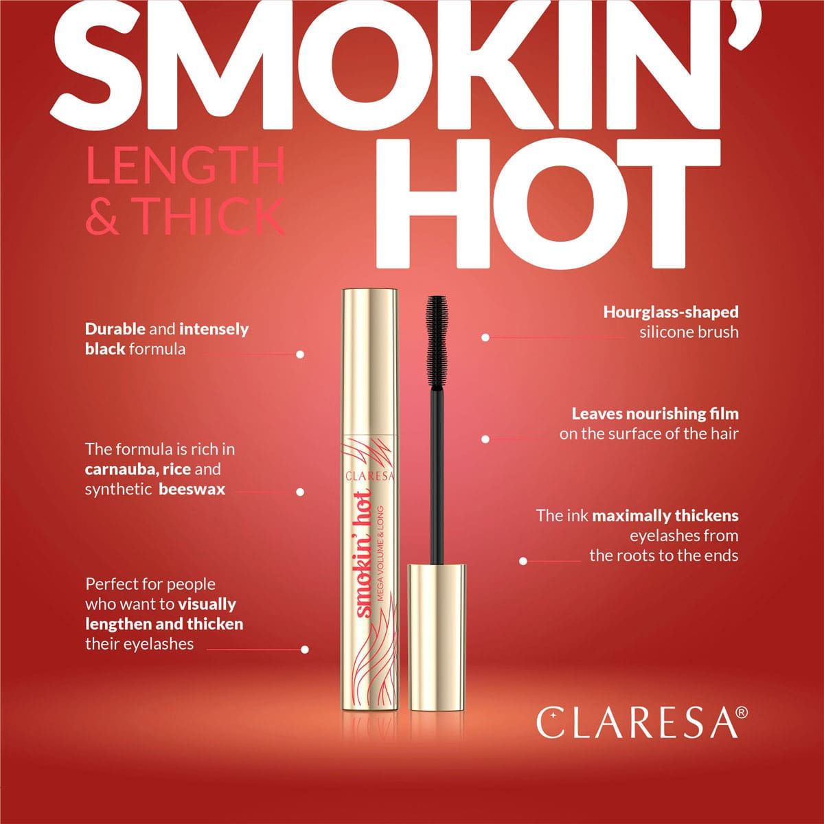 Claresa Smokin' Hot Mascara Nero 10ml