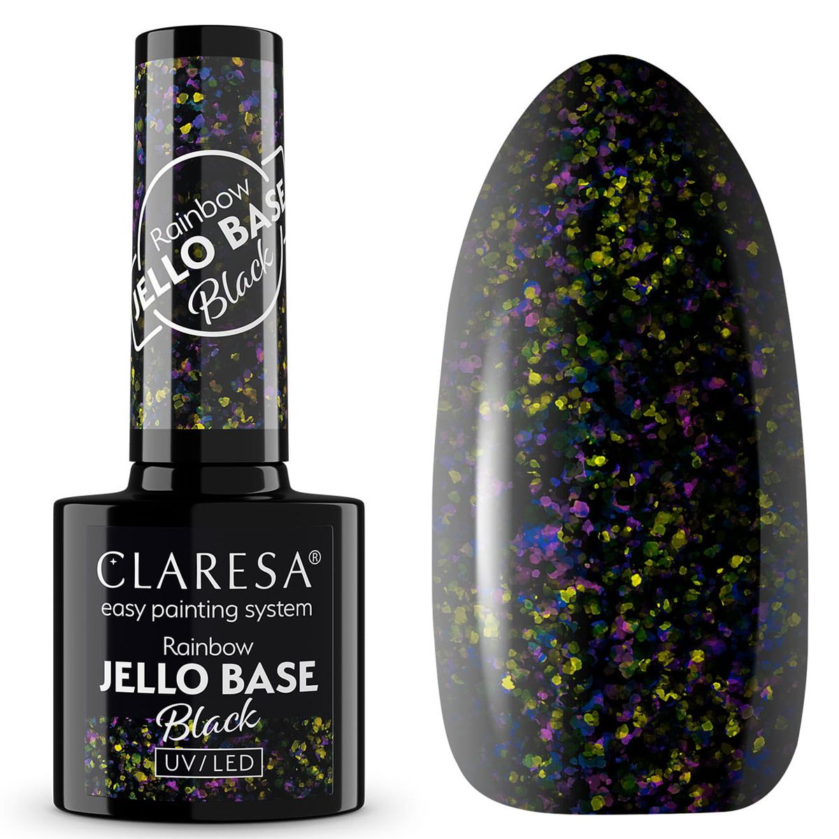 Base coat Claresa Rainbow Jello nera 5 ml