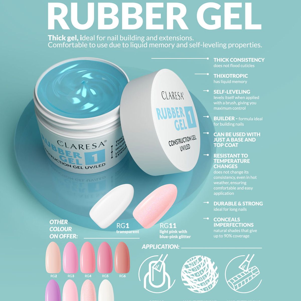Claresa gomma gel 1 trasparente 90gr.