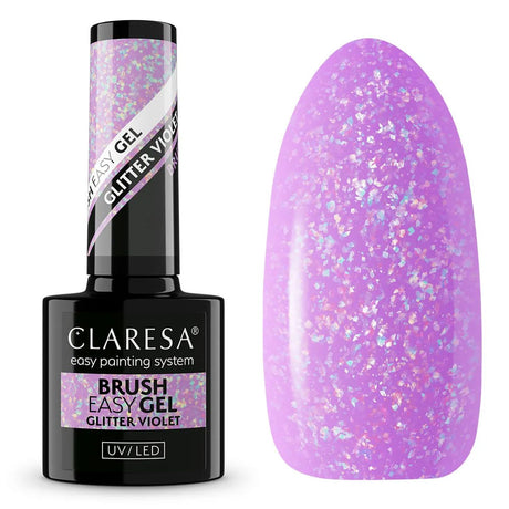 Pennello Claresa easy gel glitter viola 5ml