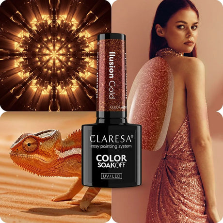 Smalto gel UV LED Claresa 5 ml Color Alchemy - Illusion Gold