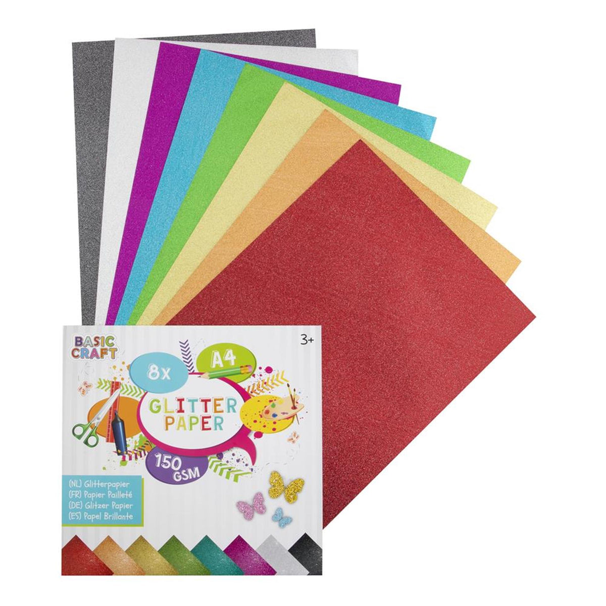 Carta glitterata Grafix A4 8 fogli