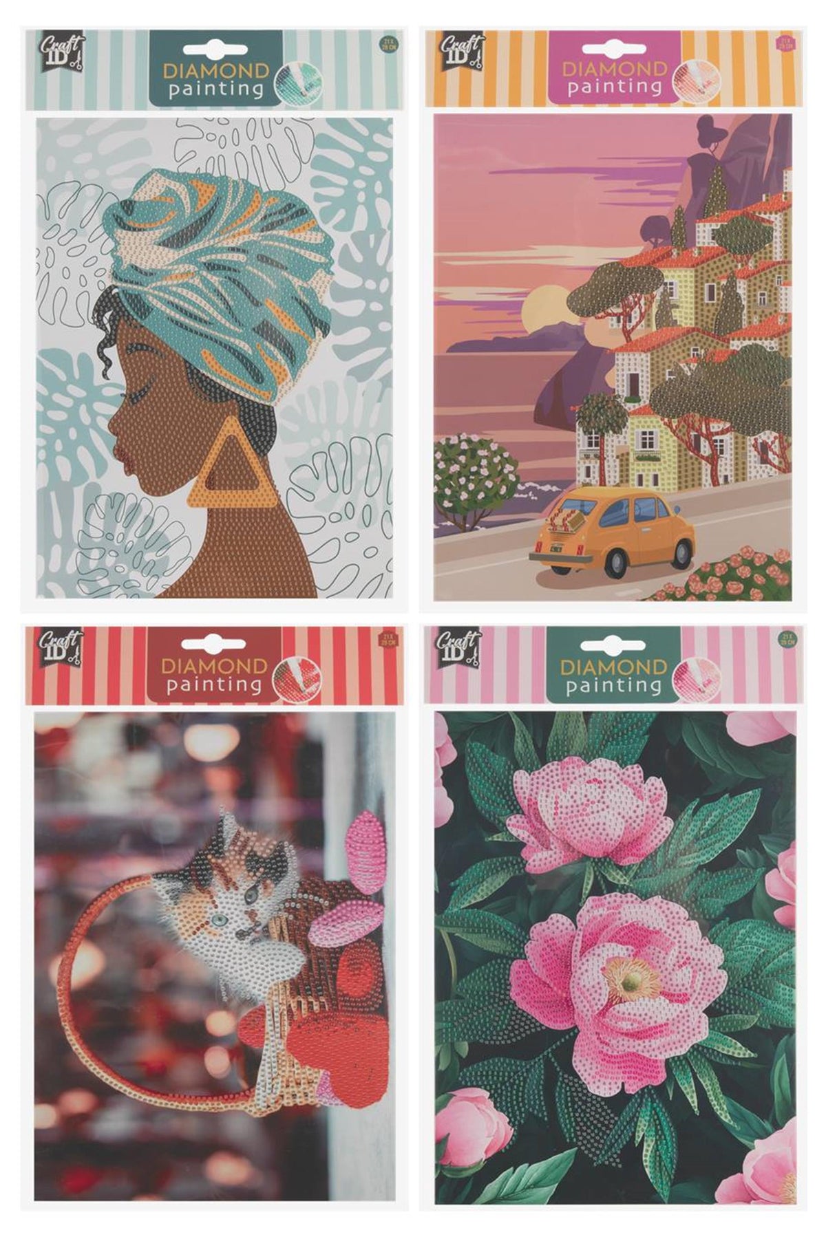 Craft id diamond painting 21x29cm 4 assorti