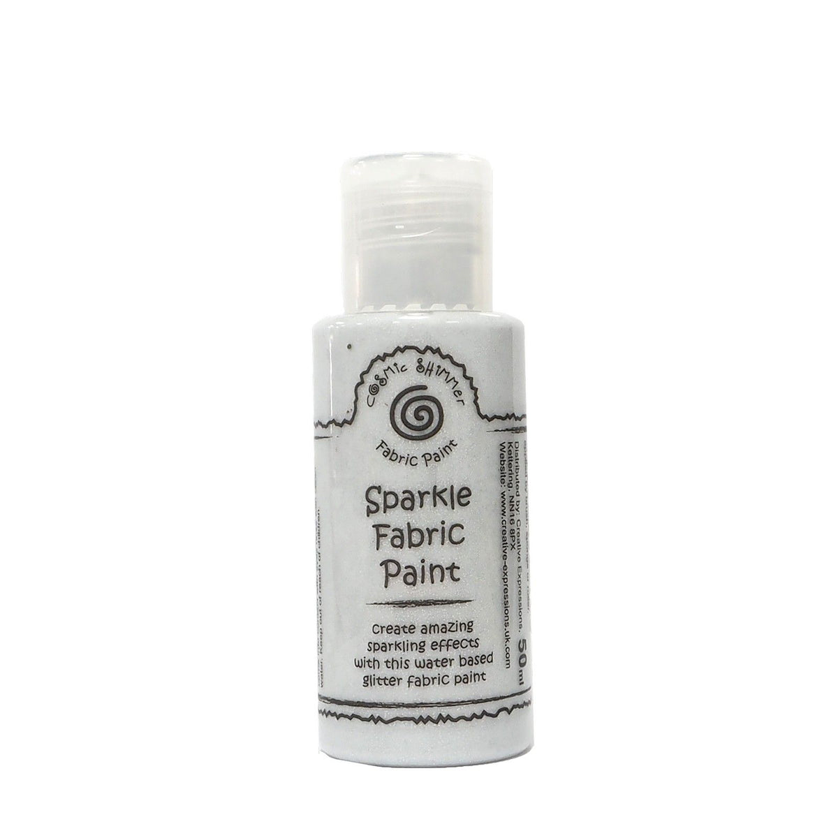 Cosmic shimmer • vernice per tessuti scintillante argento brillante 50ml