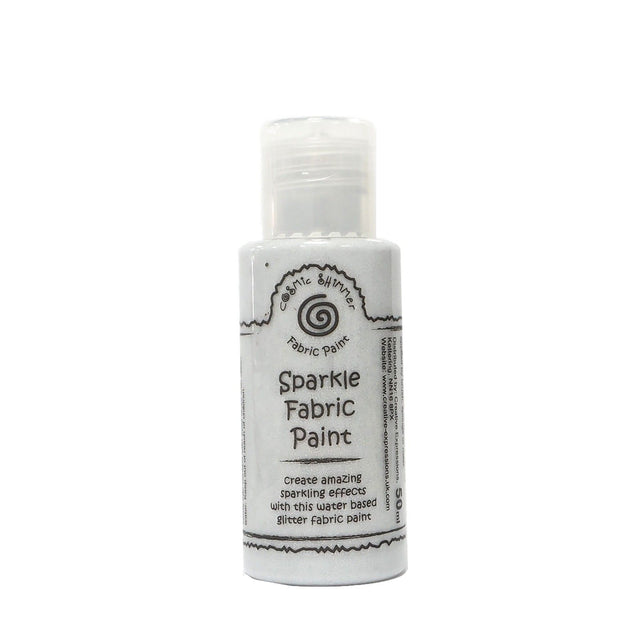 Cosmic shimmer • vernice per tessuti scintillante argento brillante 50ml