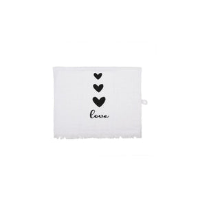 Asciugamano ospite Clayre Eef cuori neri 40x66 cm