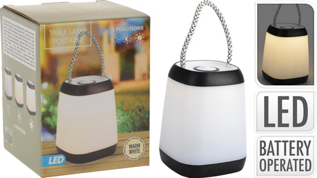 Lampada da tavolo per acconciature portatile LED nera 9x12 cm